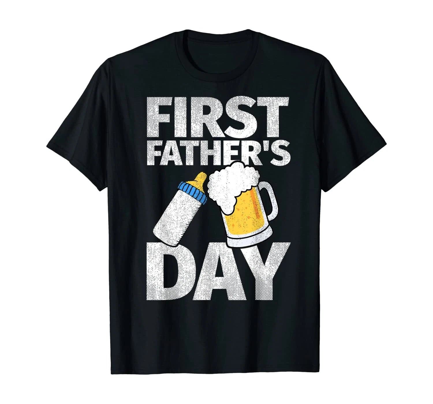 USA  Mens First Father's Day Gifts T shirt Beer Baby Bottle Dad Daddy