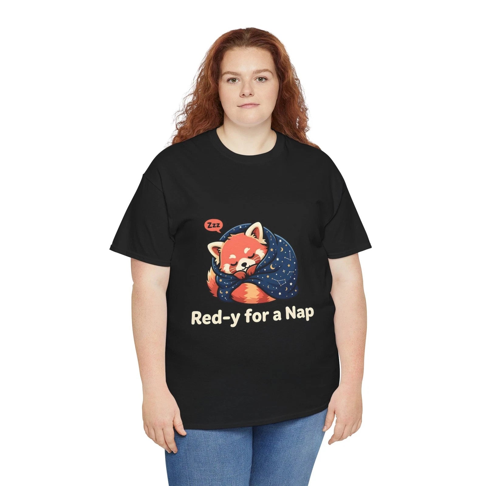 Cute Sleepy Red Panda Kawaii Starry Blanket "Red-y For A Nap", Premium Soft Tee