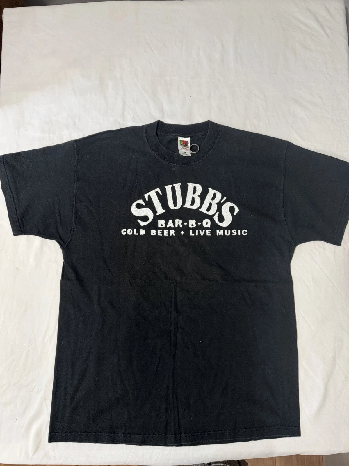 Fruit of the Loom Stubbs Bar-B-Q Cold Beer Music Black Cotton T-Shirt XL