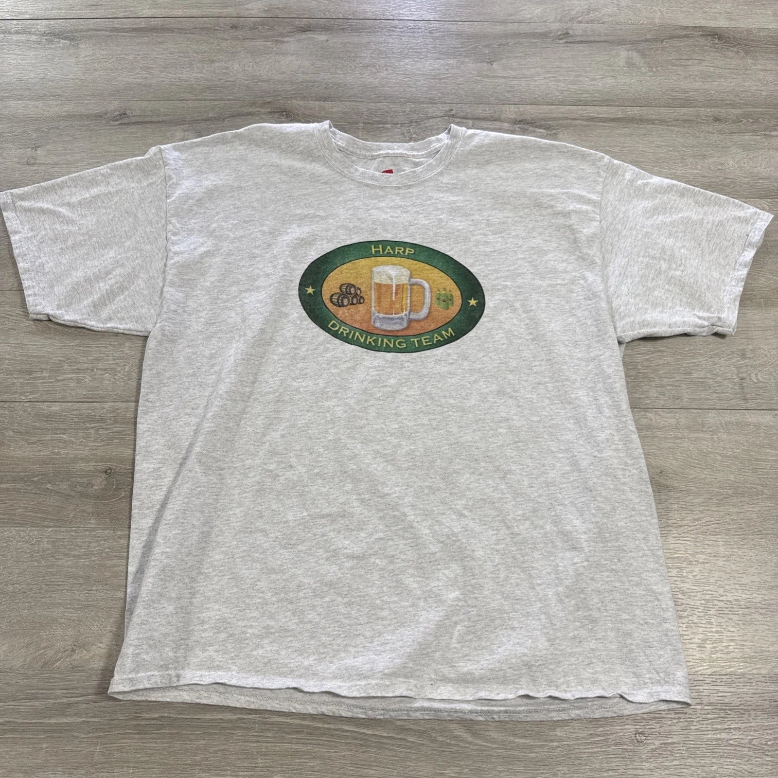 Harp Lager Shirt Drinking Team Beer Graphic Gray Men’s Tee 2XL