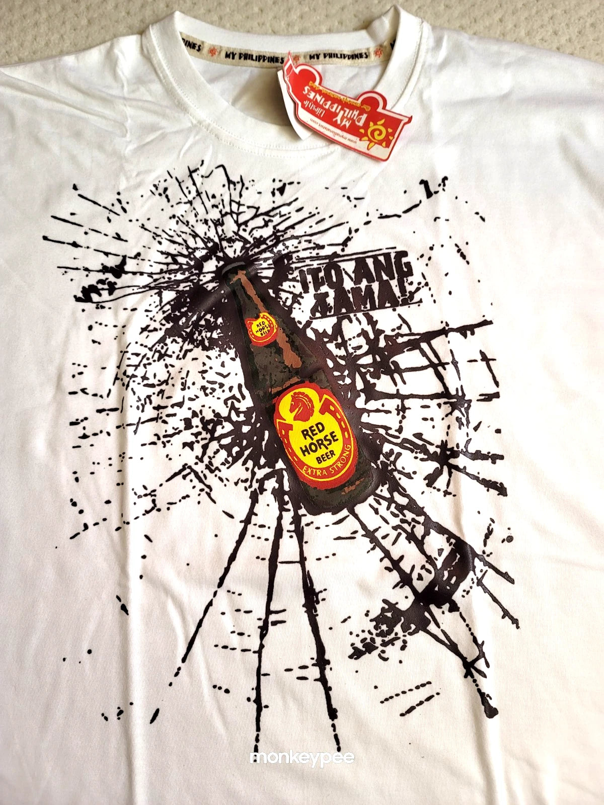 NWT Red Horse Beer Logo Philippines Graphic T-Shirt Funny ITO ANG TAMA White, L