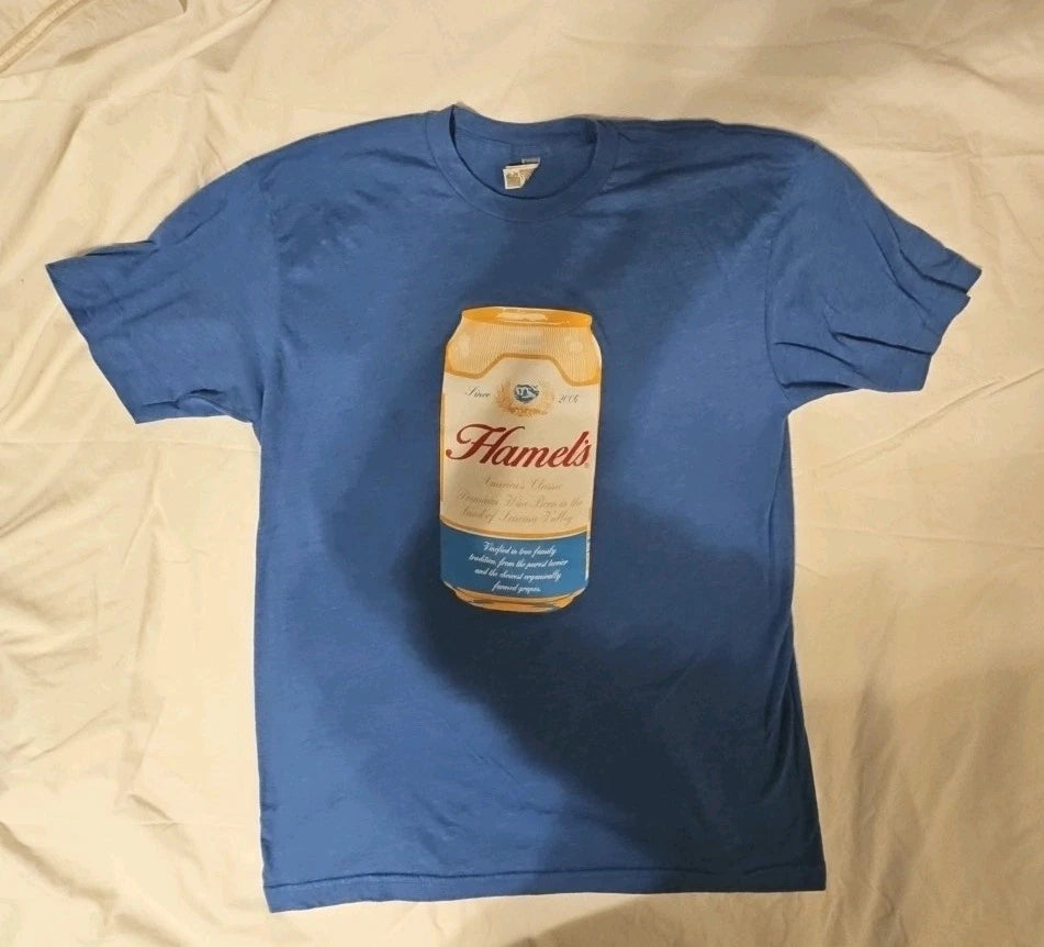 Hamels Wine T-Shirt Blue Size Large Short Sleeve American Apparel