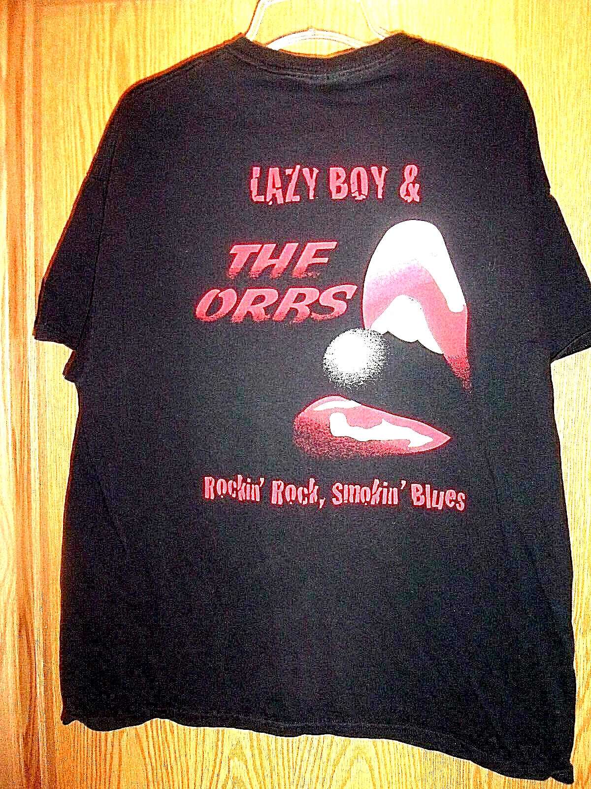 Lazy Boy n the ORBS Rockin' Rock Smokin' Blues XL black t shirt