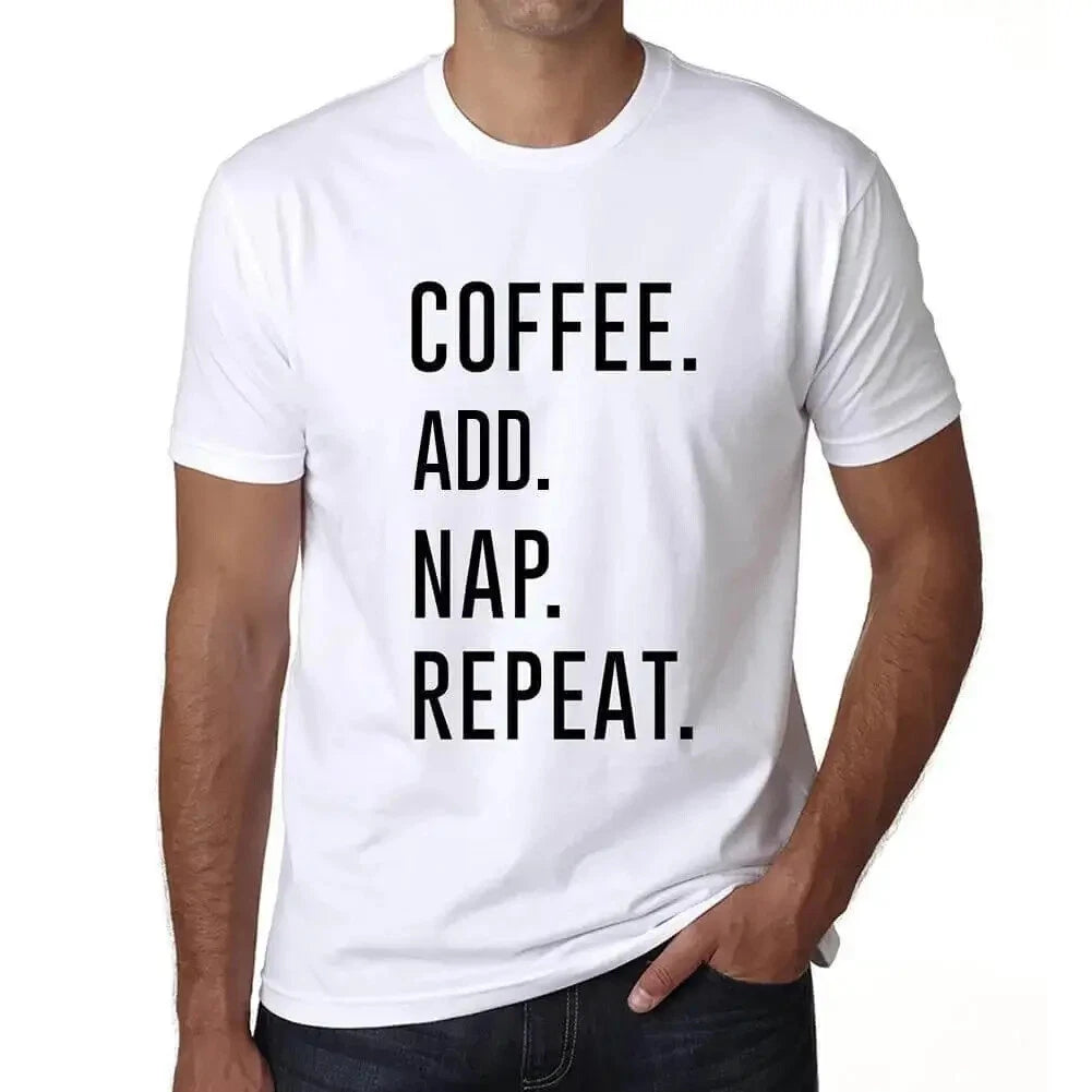 ULTRABASIC men's t-shirt coffee nap rehearsal coffee add nap repeat t-shirt