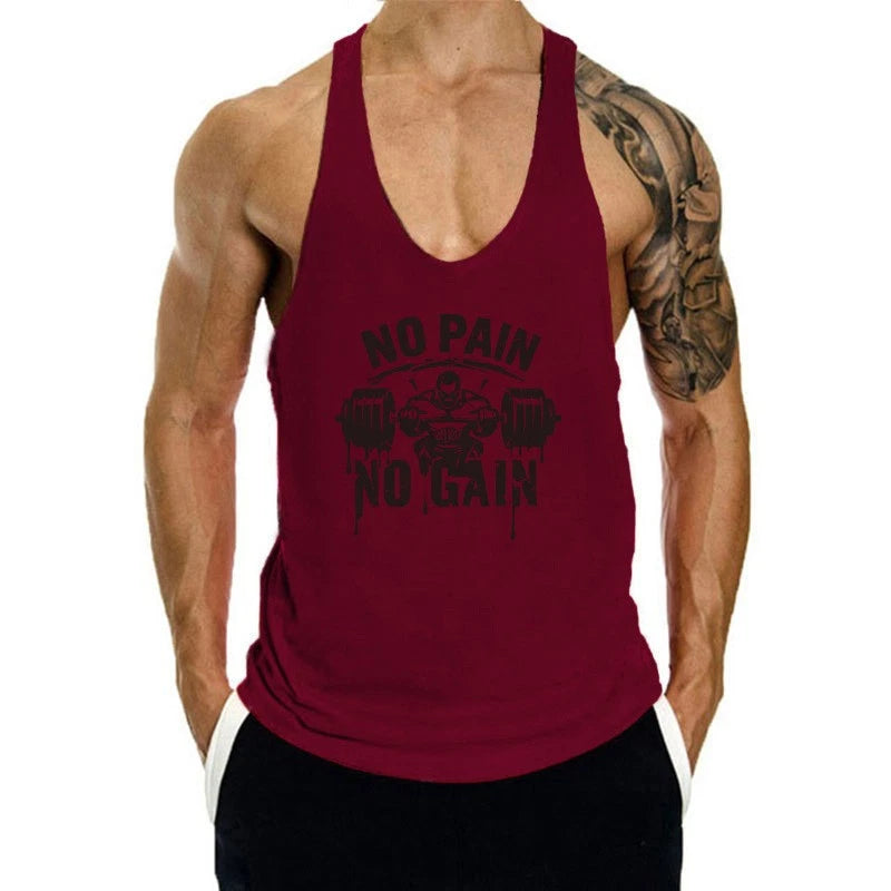 Men's Bodybuilding Tank Top Muscle T-Shirt Gym Fitness Stringer Shirts
