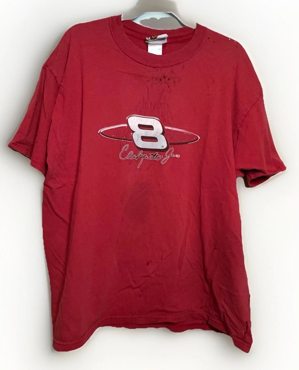 Vintage Winners Circle Dale Earnhardt Jr NASCAR Budweiser XL Red Shirt Thrashed