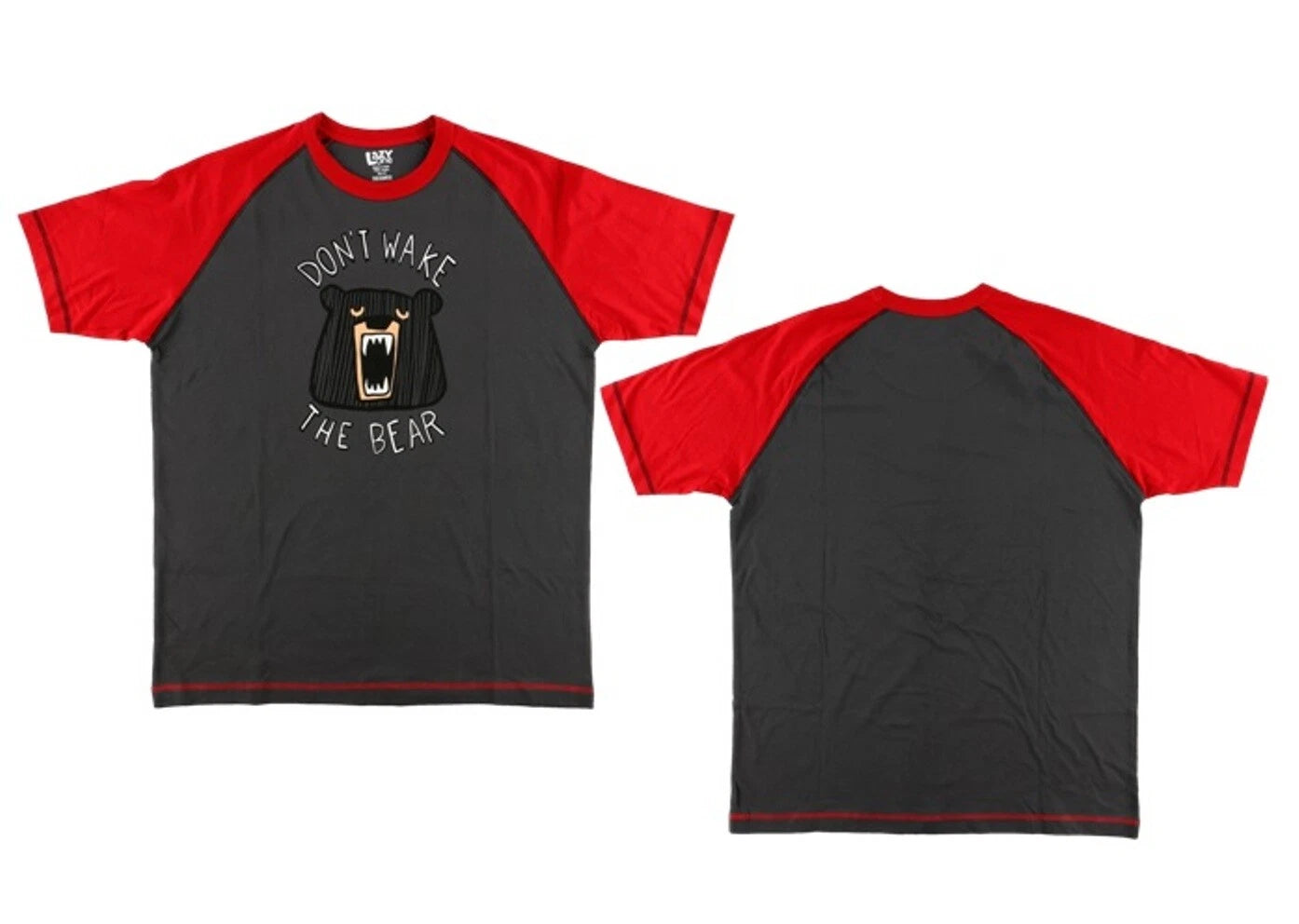 Lazyone Men Boys Pyjama Tops PJ T-Shirts Cotton Nightwear Shirts Wake Bear D36