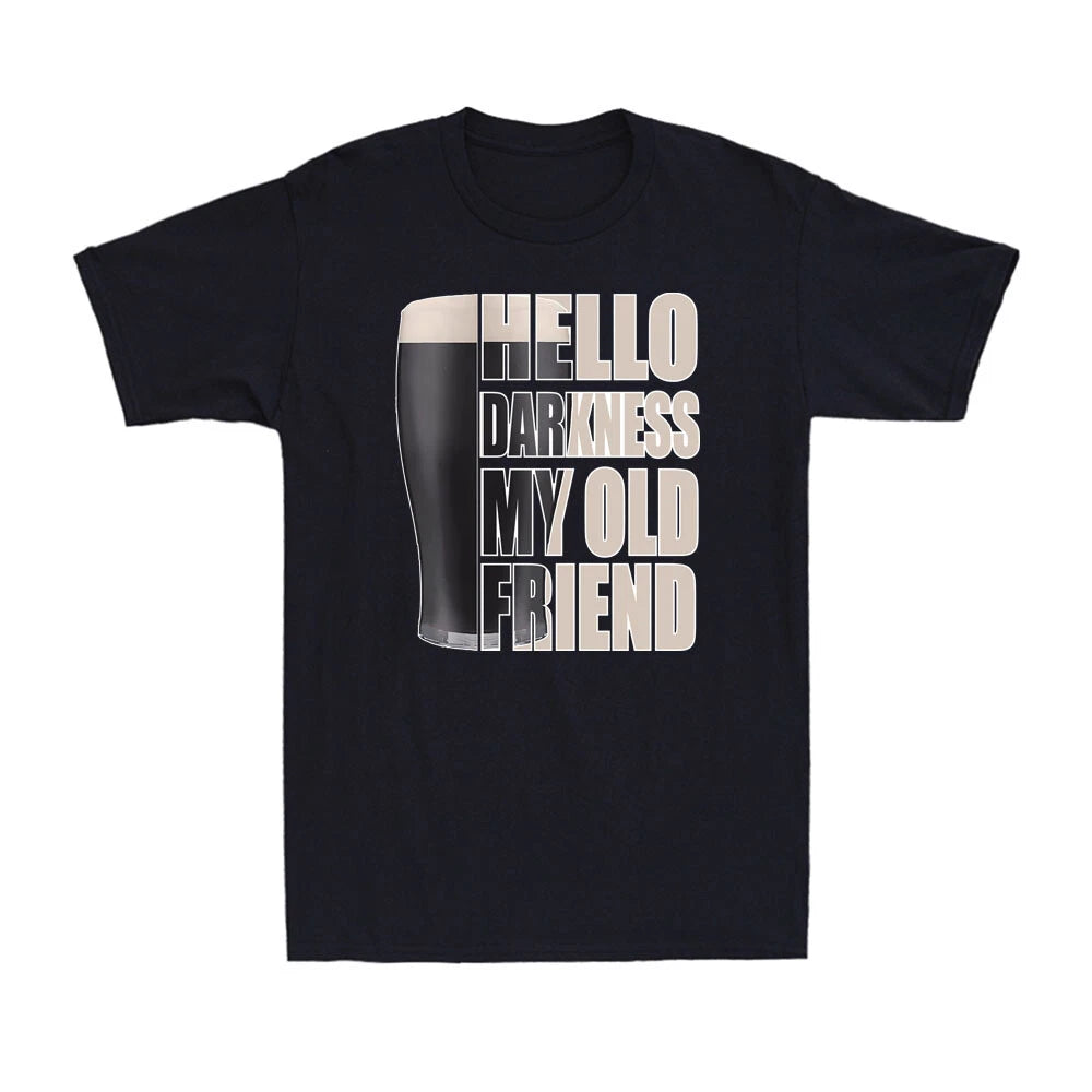 Hello Darkness My Old Friend Stout Beer Funny Dark Beer Vintage Men's T-Shirt