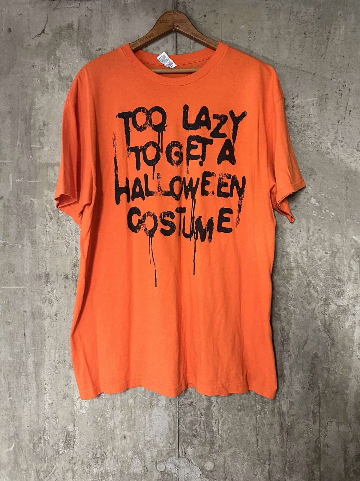 Y2K Too Lazy to Get a Halloween Costume Orange Tee Delta Pro Weight Cotton XL