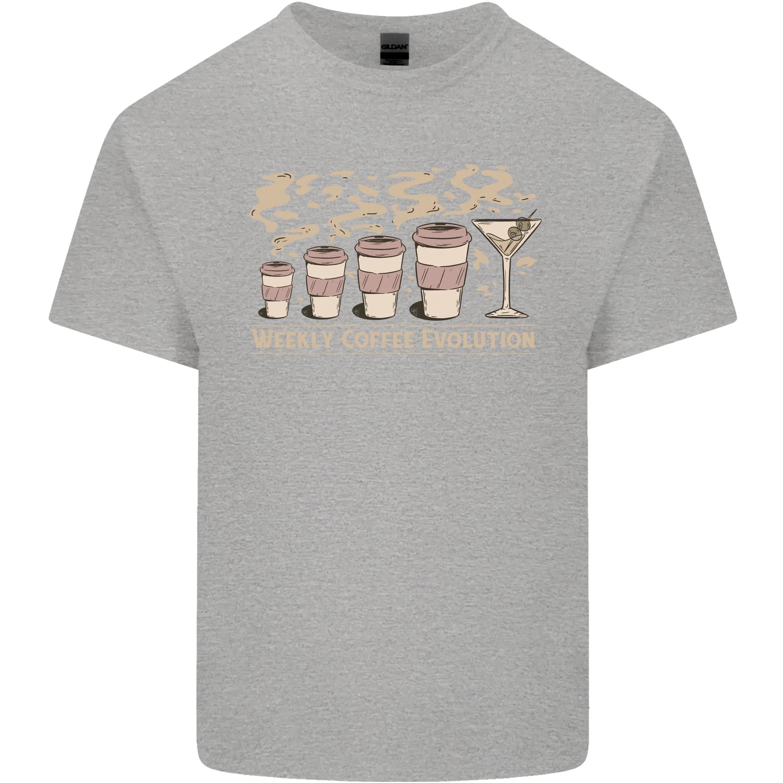 Weekly Coffee To Alcohol Evolution Wine Mens Light Cotton T-Shirt