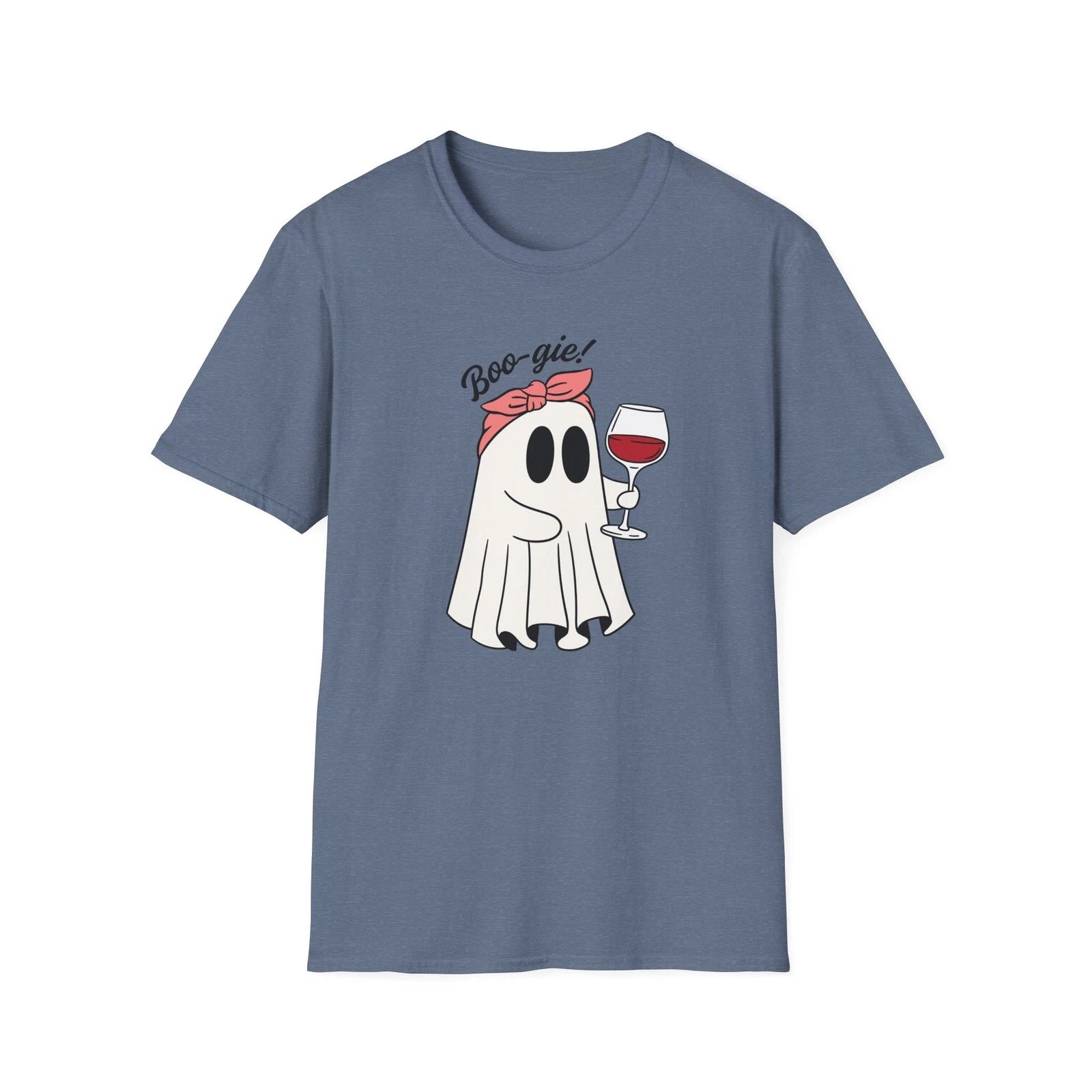 Boo-gie Ghost Unisex T-Shirt, Halloween Shirt, Cute Ghost Tee, Wine Lover