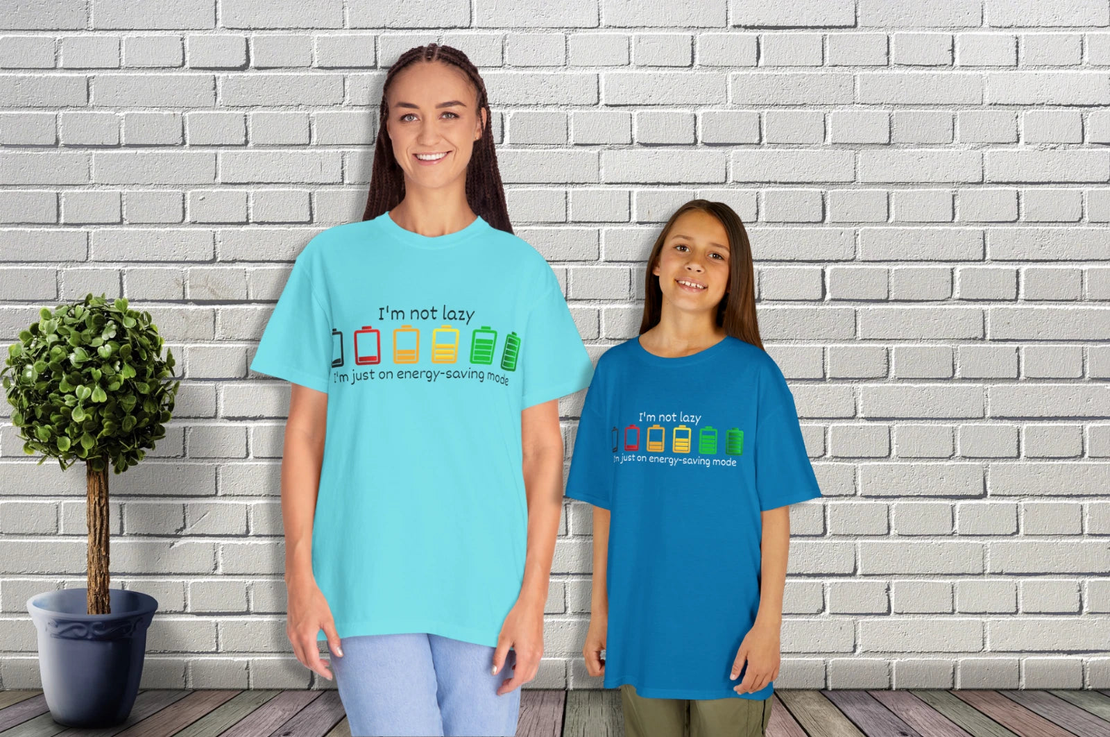 Funny Matching T-Shirts for Adult & Kid – Lazy Humor, Parent/Child Gift