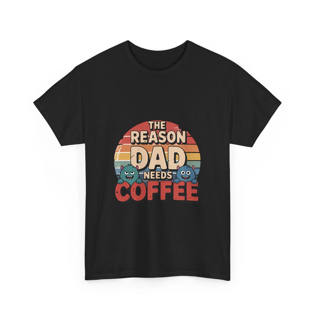 Dad Needs Coffee Funny Monster T-Shirt Retro Parenting Humor Graphic Tee