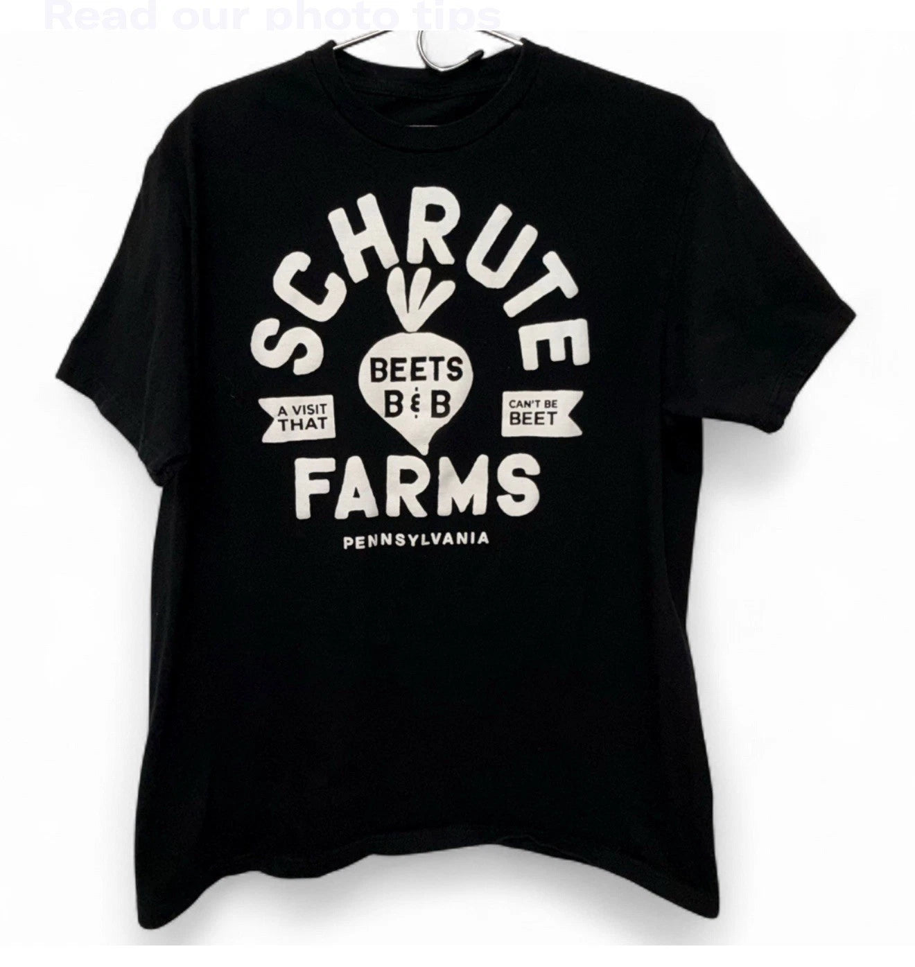 THE OFFICE SCHRUTE BEET FARMS PENNSYLVANIA T-SHIRT, SIZE L, CHEST 41", LENGTH 27