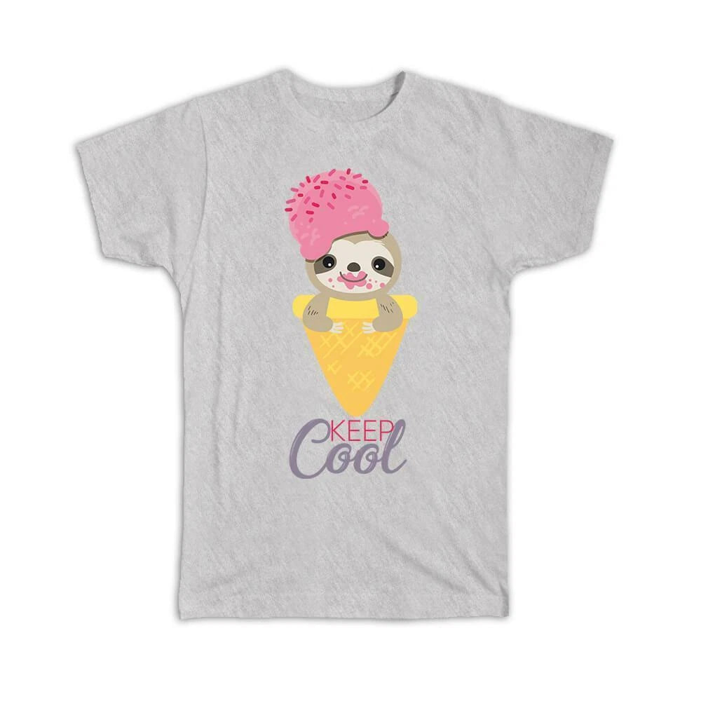 Gift T-Shirt : Keep Cool Sloth Ice Cream Cute Cone Funny