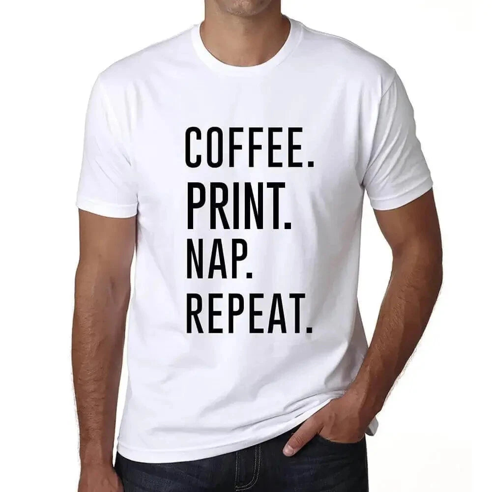 ULTRABASIC men's nap repetition t-shirt in coffee print coffee print