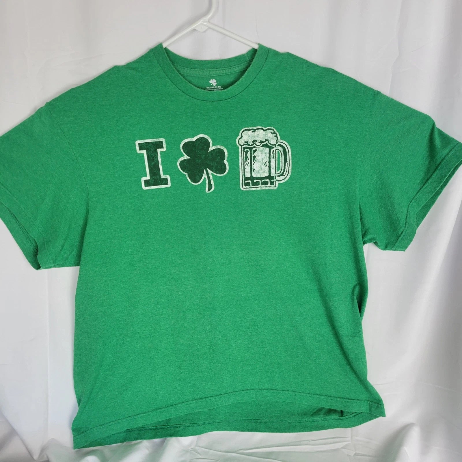 I Love Beer Shirt 3XL Green I Shamrock Beer Graphic T-Shirt