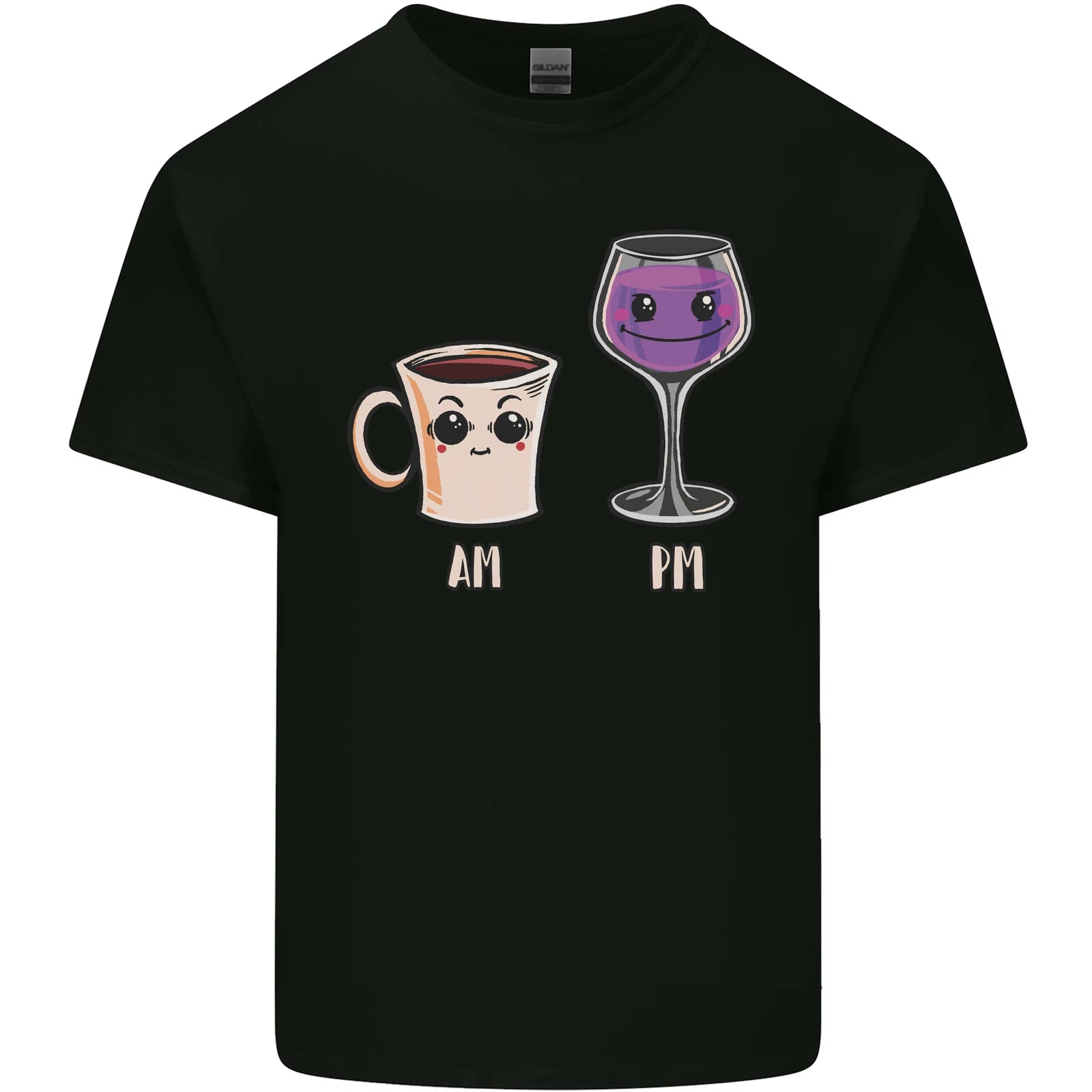 Coffee am Wine pm Funny Alcohol Prosecco Mens Light Cotton T-Shirt