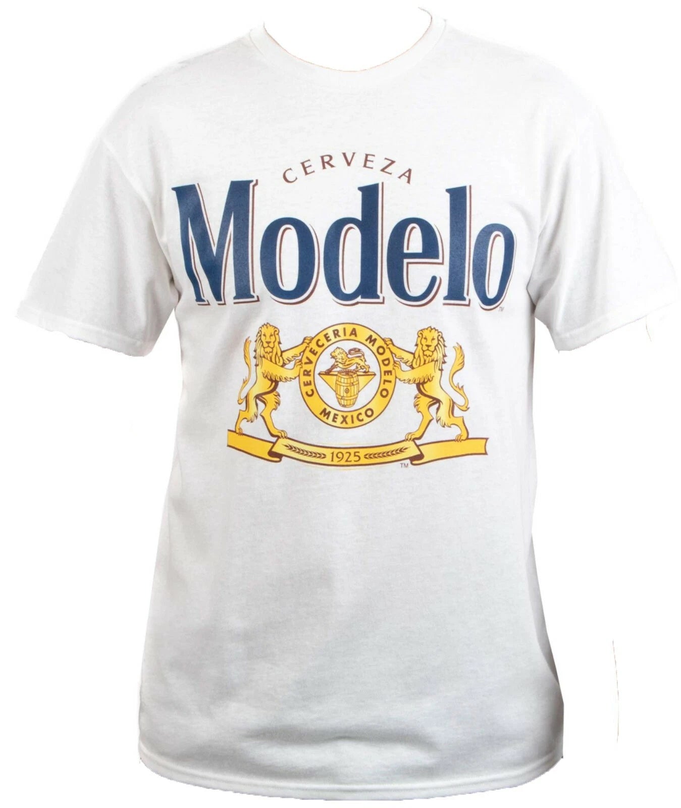 Modelo Shirt Cerveza Especial Beer Lion Crest Logo White Mens Size 2XL