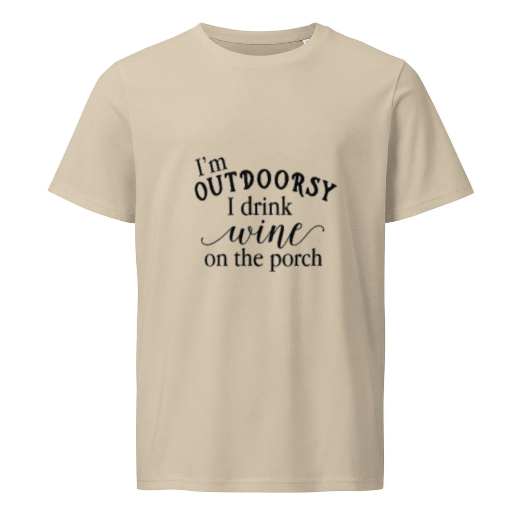 I'm Outdoorsy I Drink Wine On The Porch T-Shirt Funny Graphic Tee Gift For Her