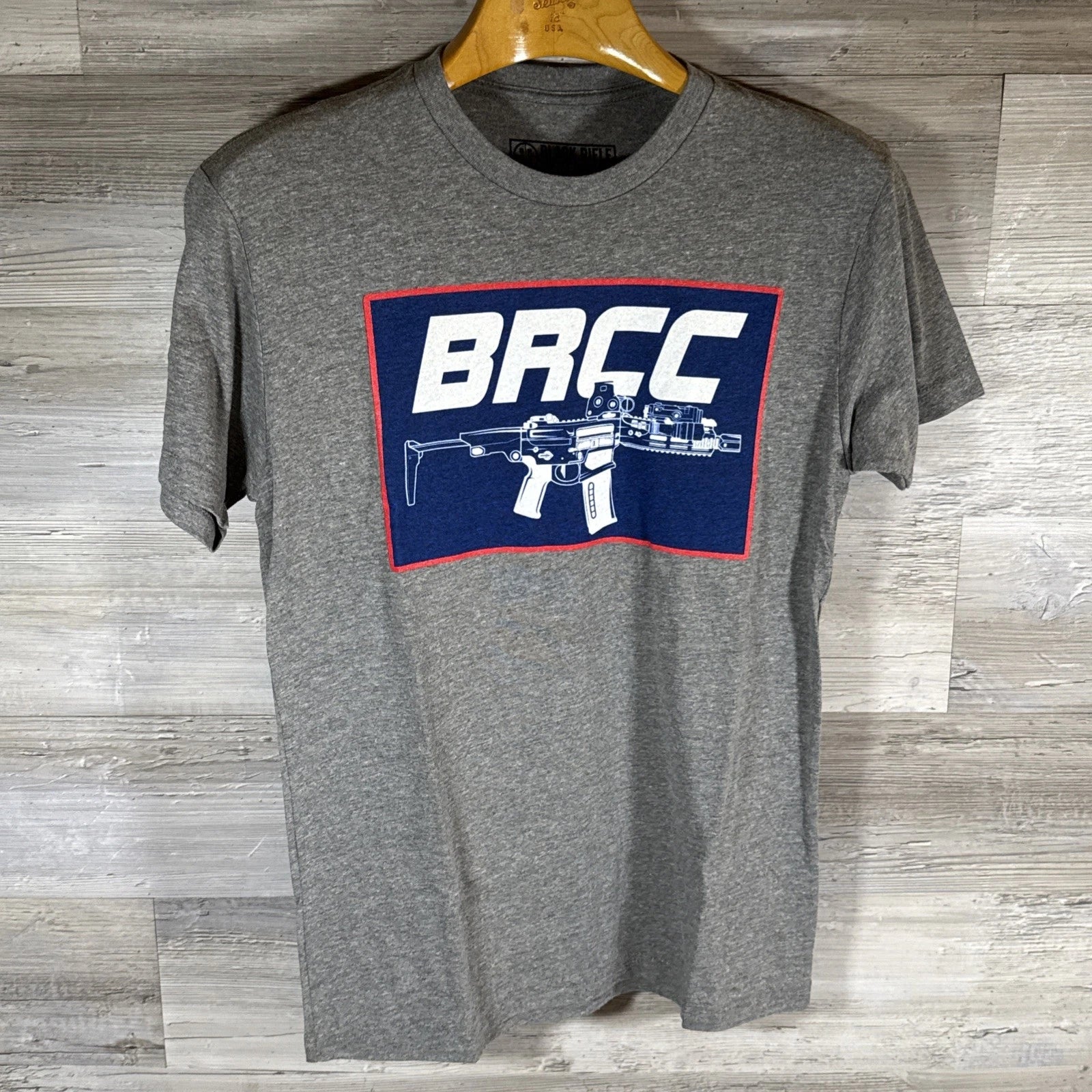 Black Rifle Coffee BRCC Blaster AR-15 T-Shirt Men's Small Heather Gray New