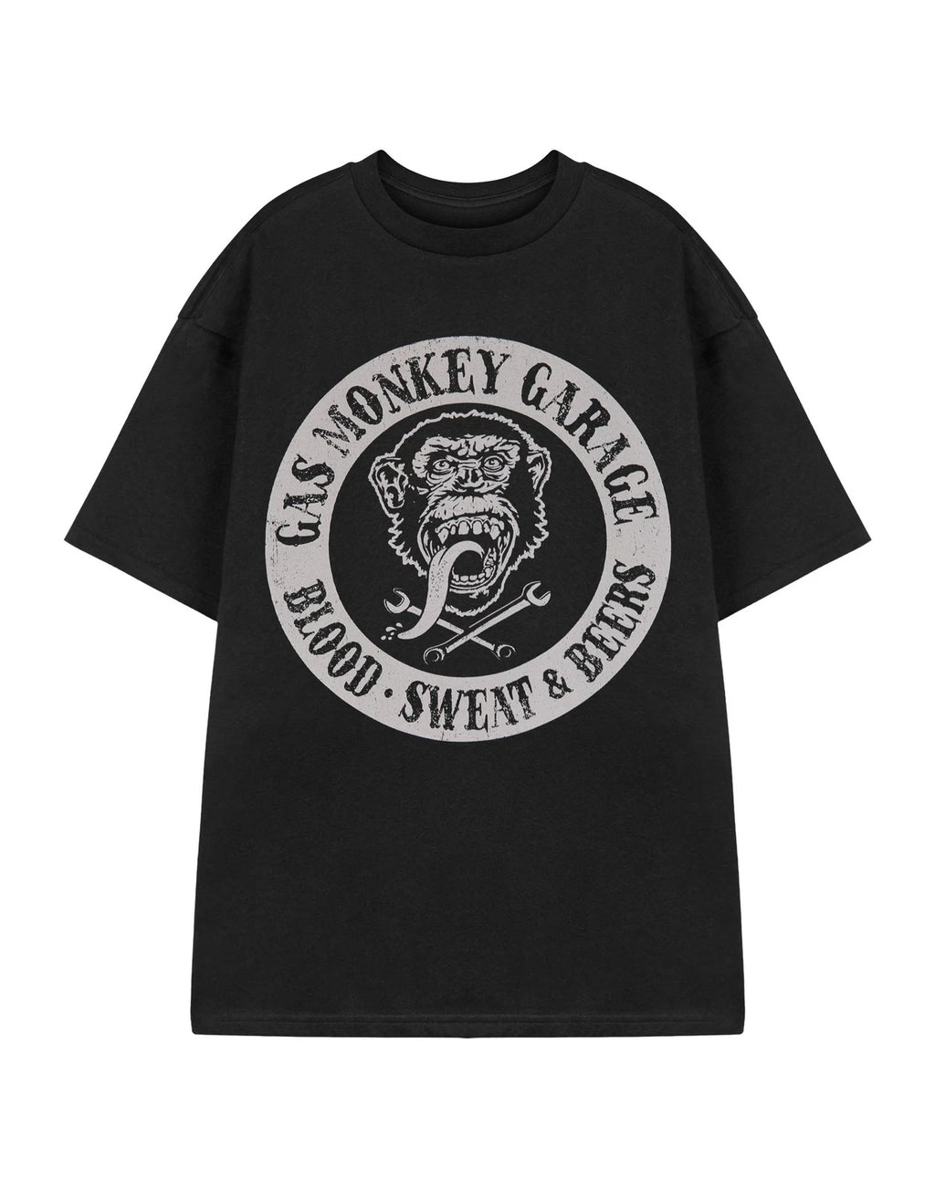 Gas Monkey Garage Black Blood Sweat & Beers Short Sleeved T-Shirt Mens
