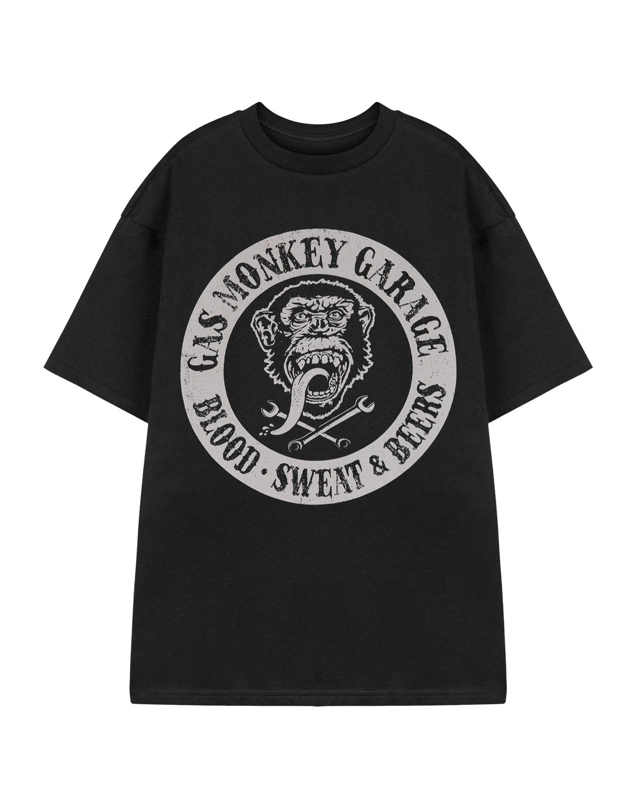 Gas Monkey Garage Black Blood Sweat & Beers Short Sleeved T-Shirt Mens