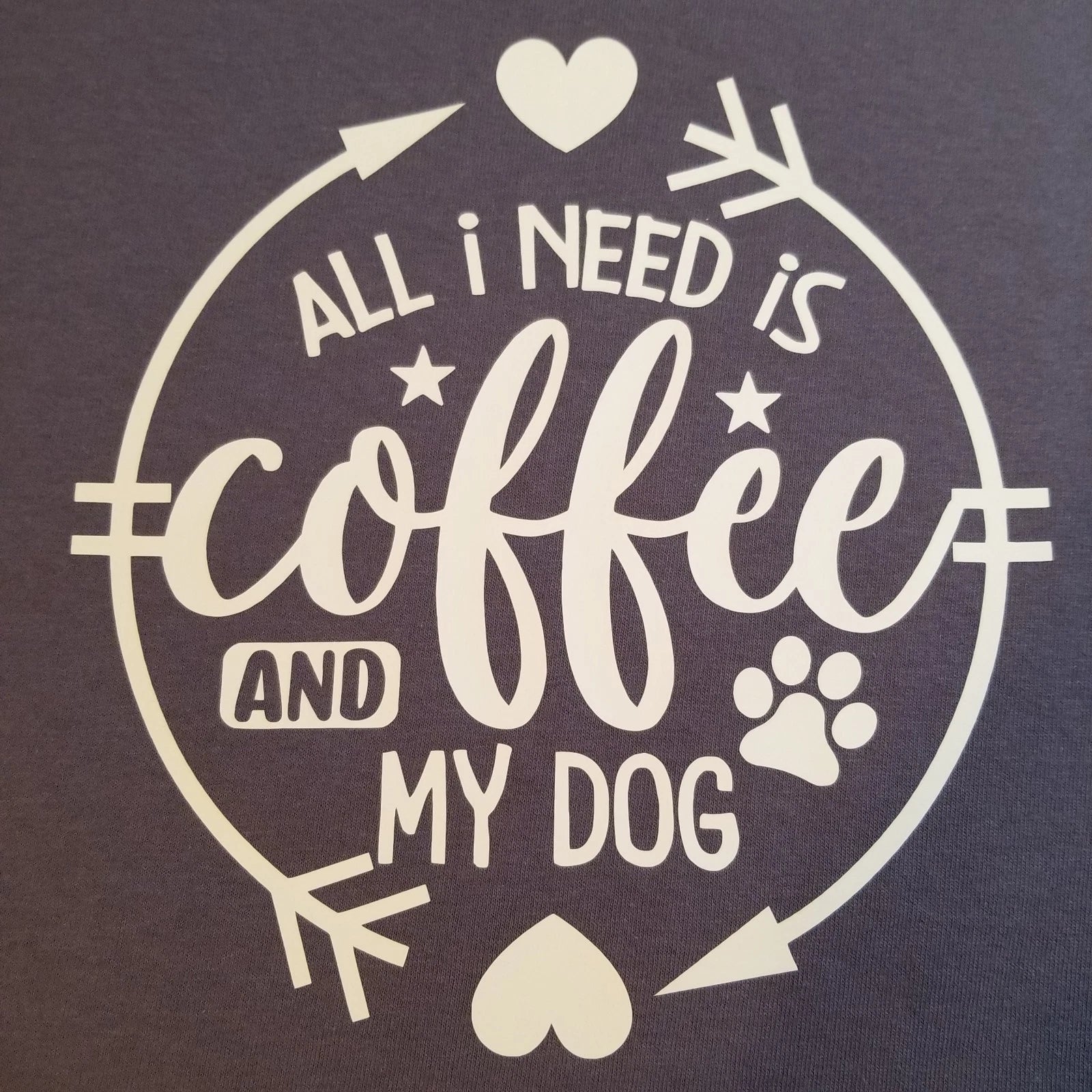 L T-shirt, Unisex, Grey 100% Cotton- Coffee & Dog