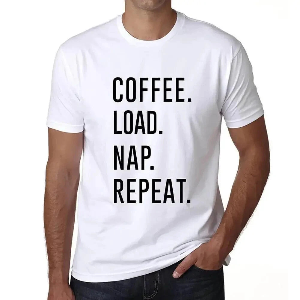 ULTRABASIC men's t-shirt coffee charge nap repetition coffee load nap repeat