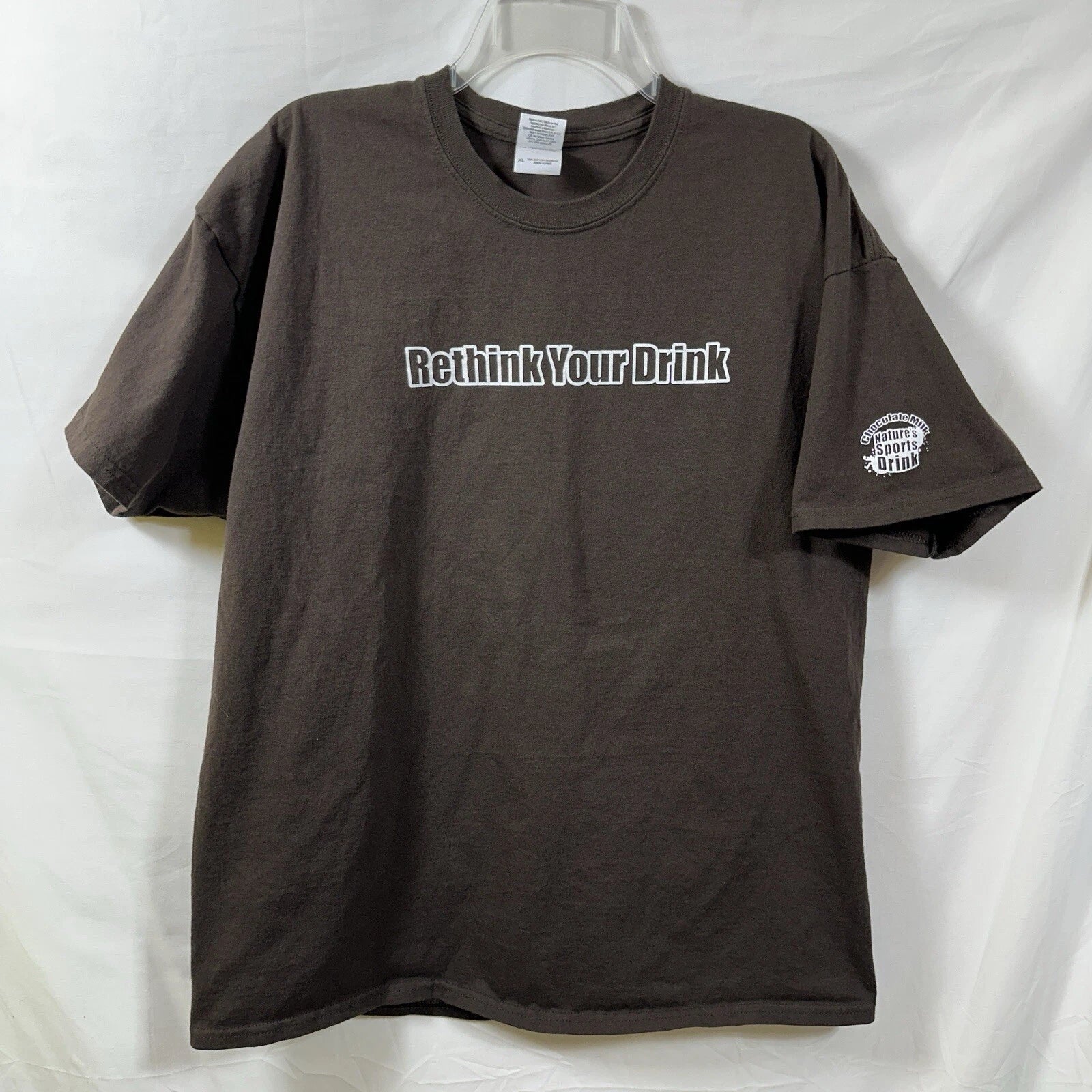 Chocolate Milk Nature's Sports Drink XL Double Sided T-Shirt Rethink Dairy Cow