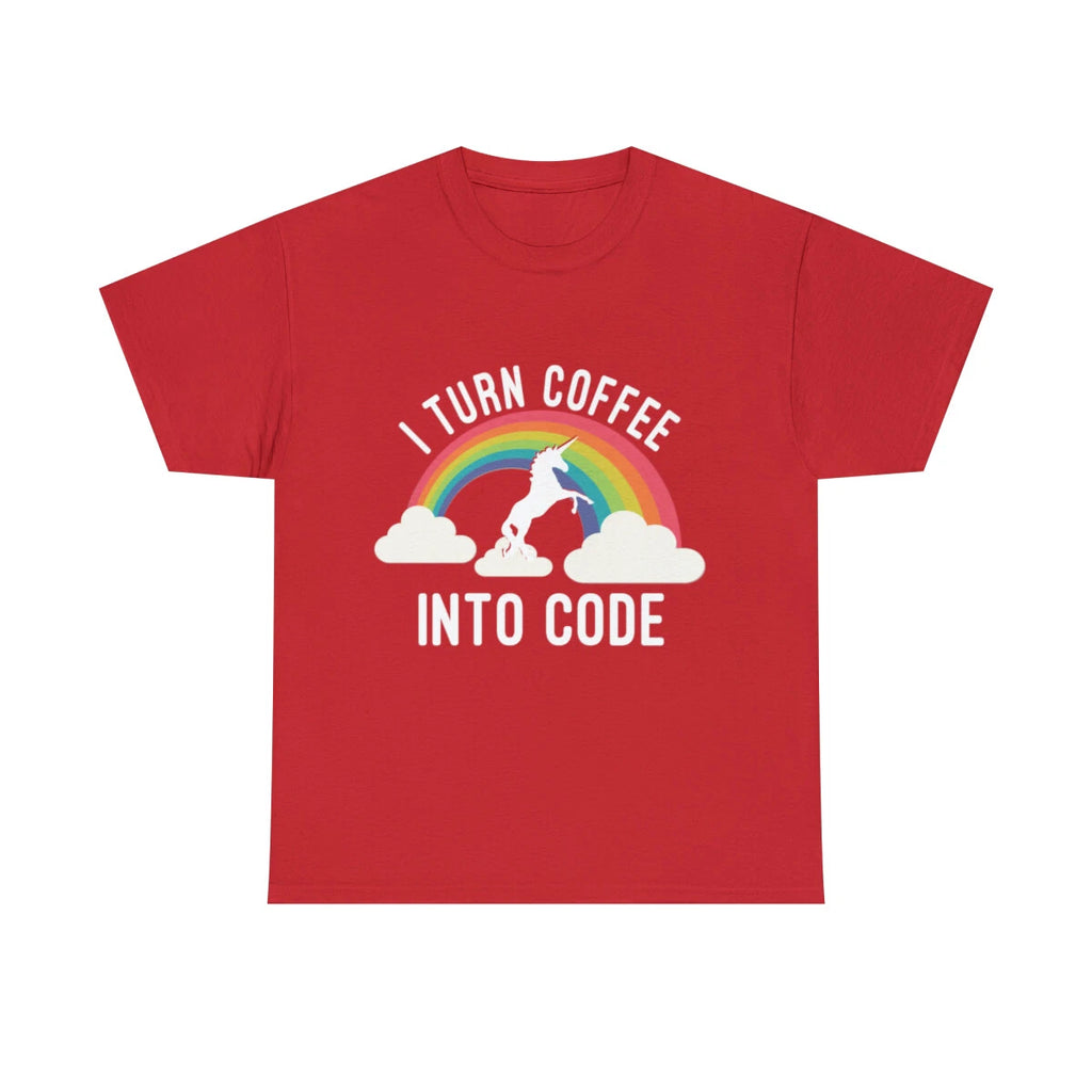 I Turn Coffee Into Code Graphic Tee Shirt, S-5XL