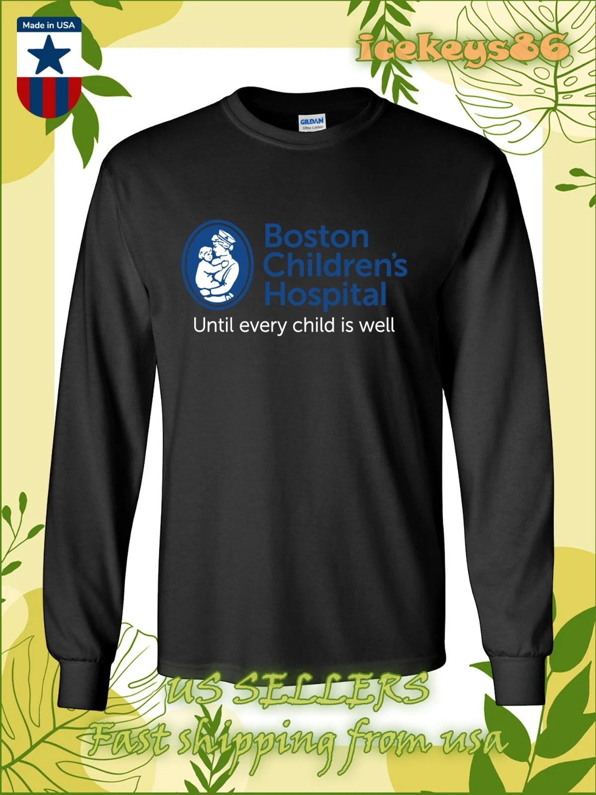 Boston Children's Hospital Logo Motor Men's Long Sleeve T-Shirt American T-Shirt