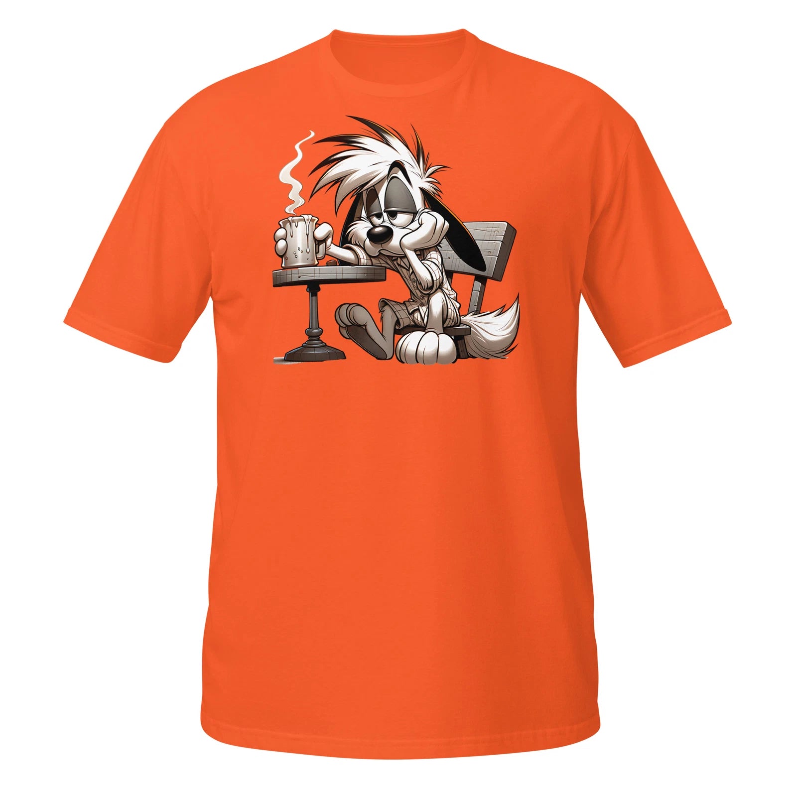 Sleepy Coffee Dog Shirt | Exhausted Pup With Mug T-Shirt Unisex Shirt