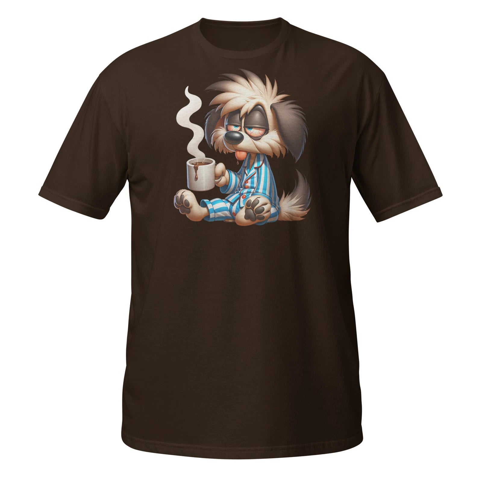 Sleepy Dog Coffee Shirt | Pyjama Pup Morning Mug Tee Unisex Shirt