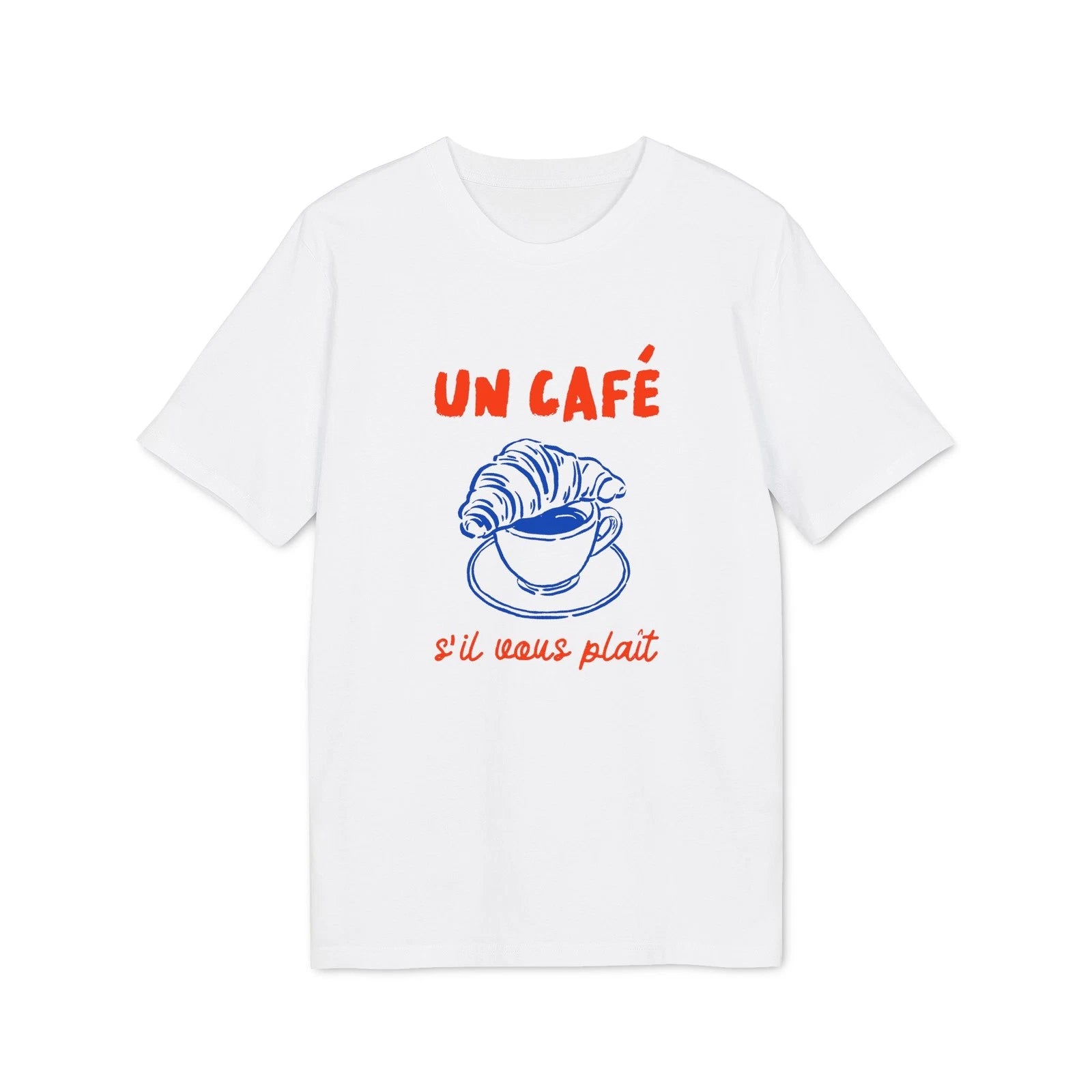 Un café croissant tee | French coffee graphic T-Shirt