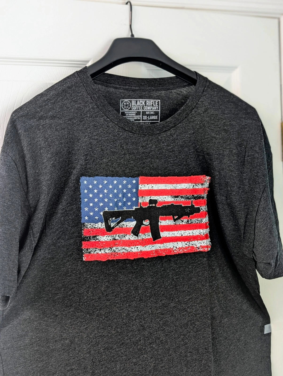 BRCC Black Rifle Coffee T-Shirt US Flag Logo Men's Size 2XL Military Patriot