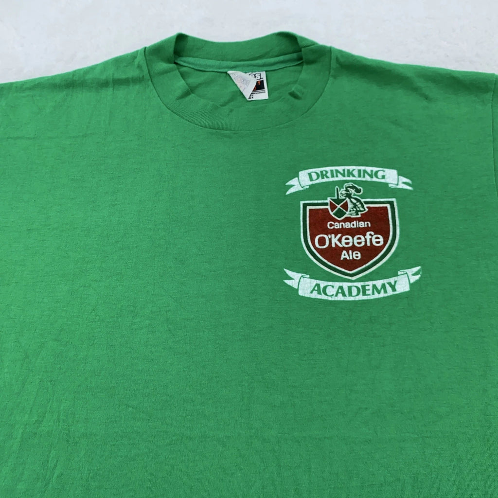 Vintage O'Keefe Ale Shirt Mens Medium Canadian Drinking Academy Beer Promo 80s