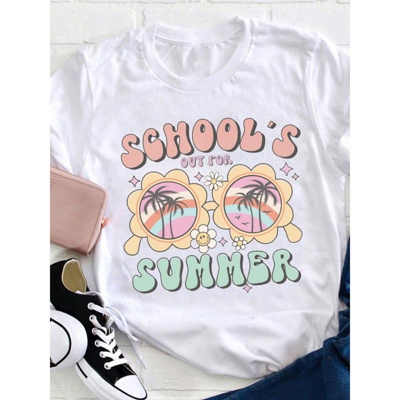 schools out for summer teacher t shirt , Loose, Women's casual round neck T-shirt Hoodie, Sweatshirt | UrbanDripWear.com