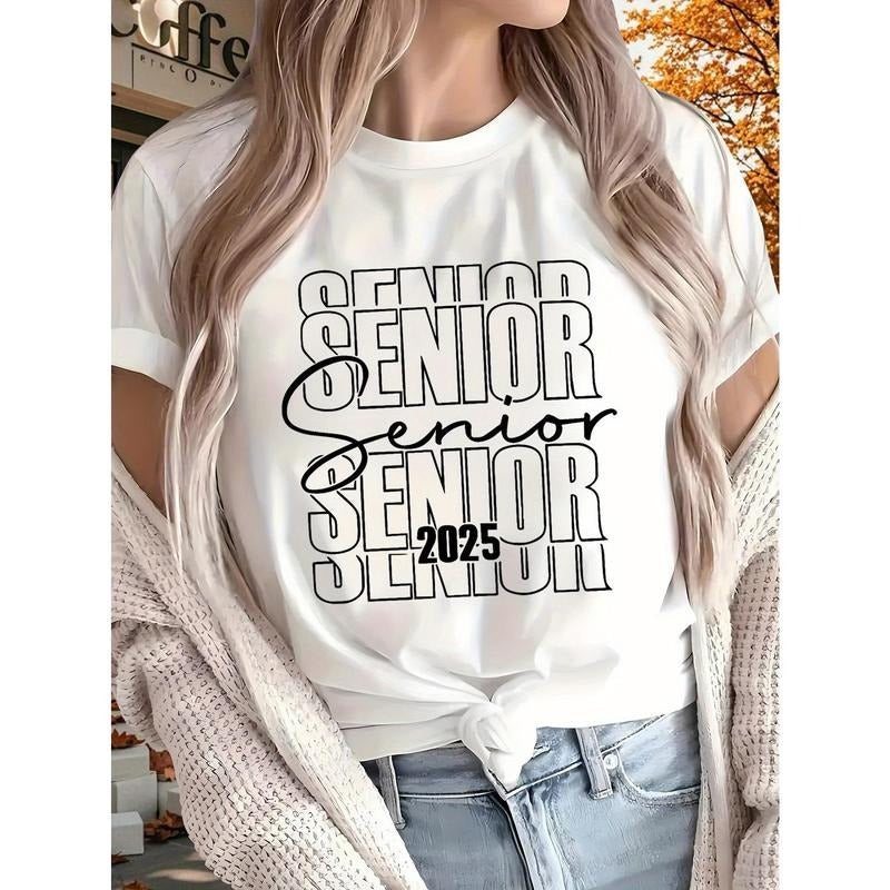 senior Women'S Printed T-shirt, Short Sleeves, Four Seasons Can Be Worn for Outdoor, Home, Sports Top Gift Hoodie, Sweatshirt