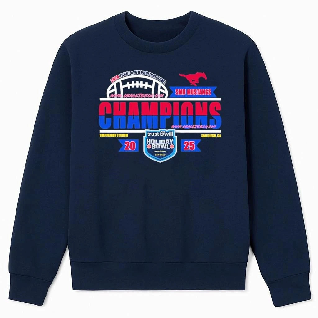 SMU Mustangs Football 2026 Trust &amp; Will Holiday Bowl Locker Room Shirt
