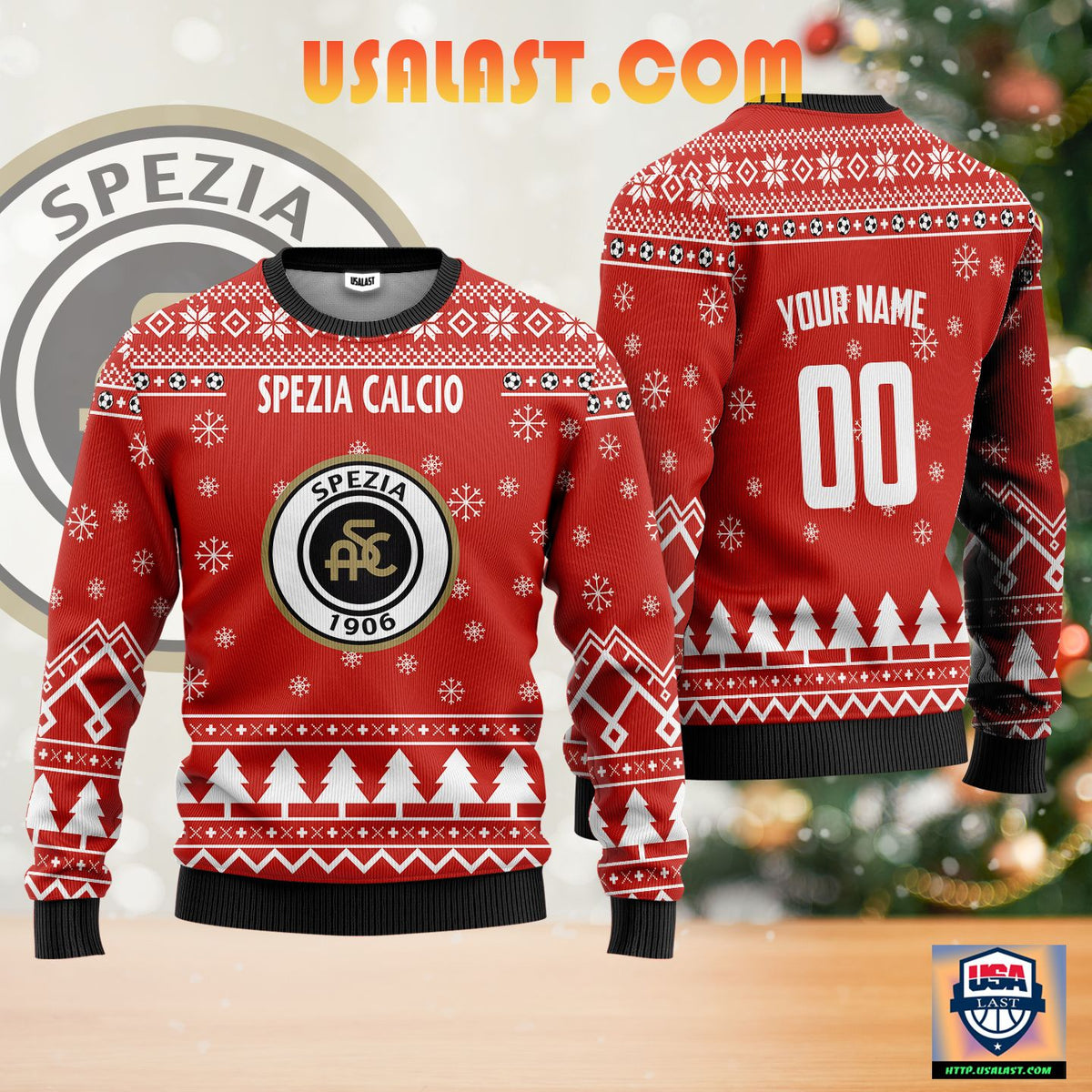 Spezia Calcio Personalized Ugly Christmas Sweater Red Version