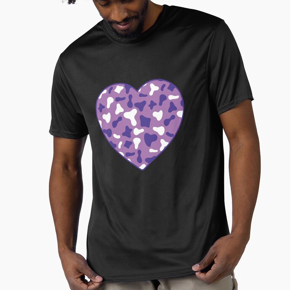 Purple White Cow Pattern on Violet Cowhide | Violet Cow Skin Heart by Cow-Print-Stuff