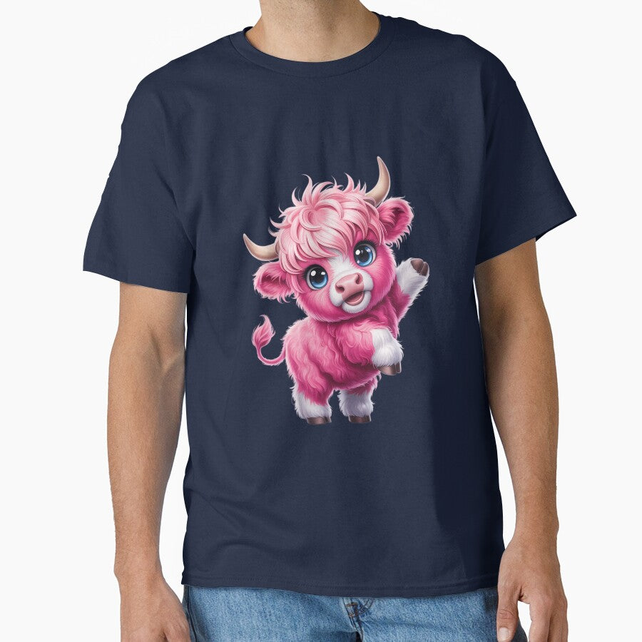 Dabbing Highland Cow Girls Kids Boys Valentines Day by Morphologiona