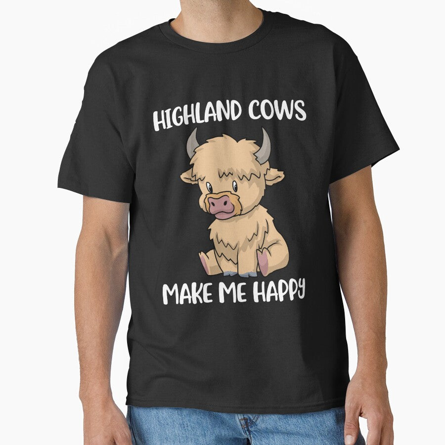 Scottish Highland Cow Messy Hair Cute Cow by DSWShirts