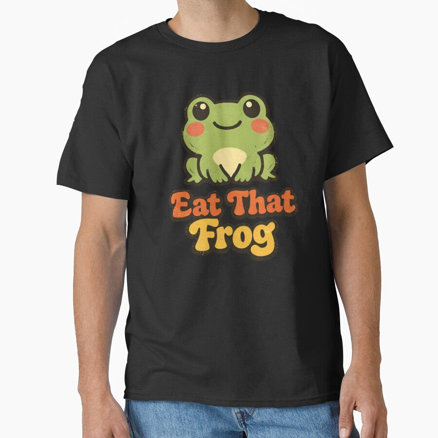 Eat That Frog Retro Frog Motivational Vintage Cartoon by AMICO77