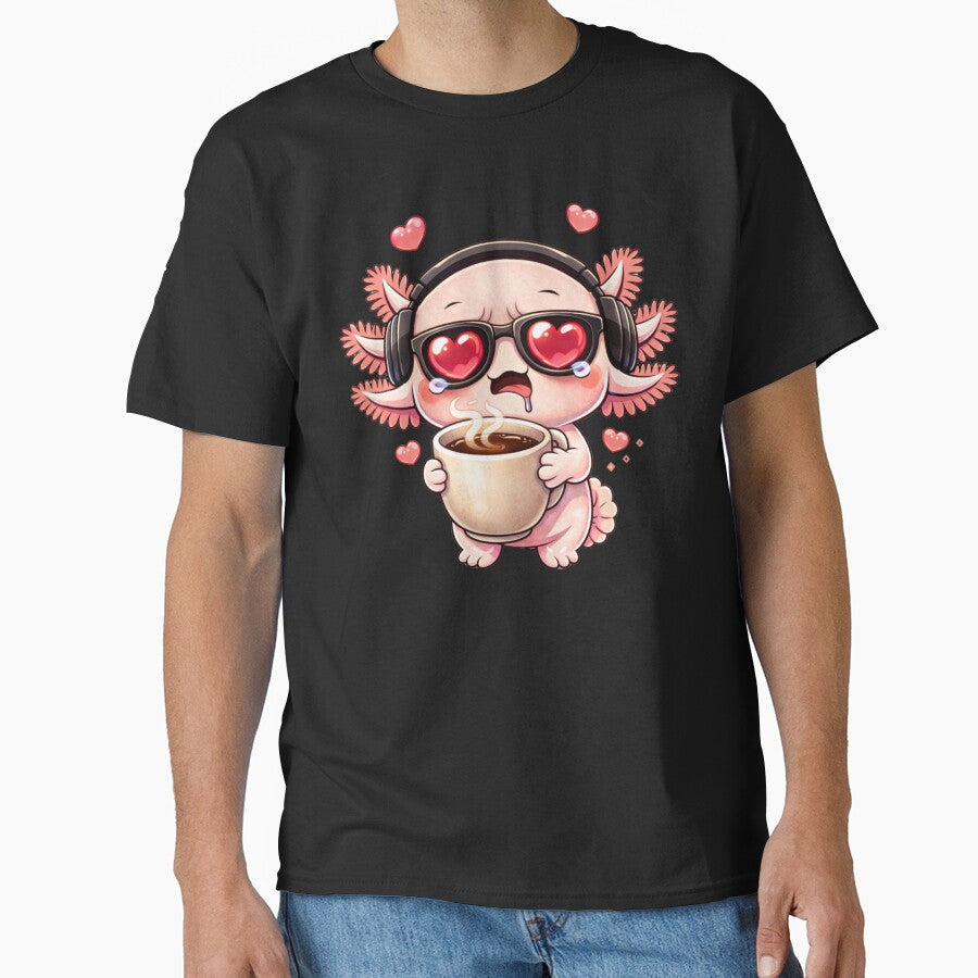 Coffee Zombie Axolotl – Cute Kawaii Sleepy Axolotl Coffee Lover Chibi Anime Design by ColorSplash123