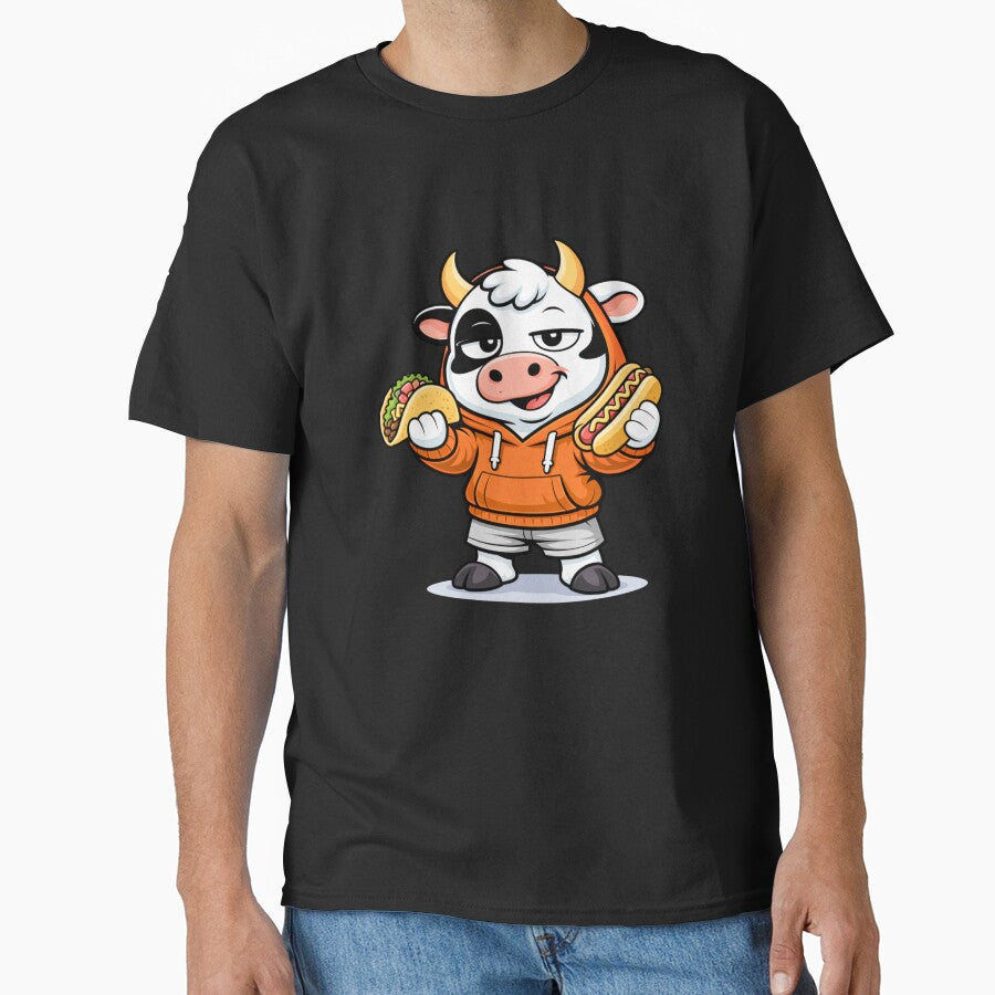 Street Food Boss Cow – Cute Mascot Cartoon | Urban Foodie Design by ColorSplash123