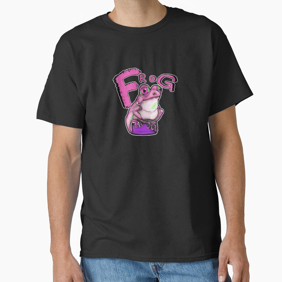 Cute, pink frog on a bottle cap by iduzarts