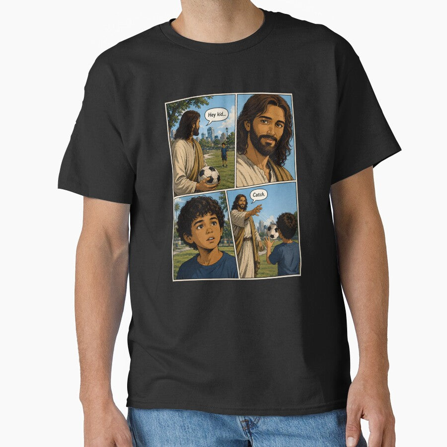 Hey Kid… Catch. | Christian Soccer Comic | Jesus Sports Graphic by Alt Christian