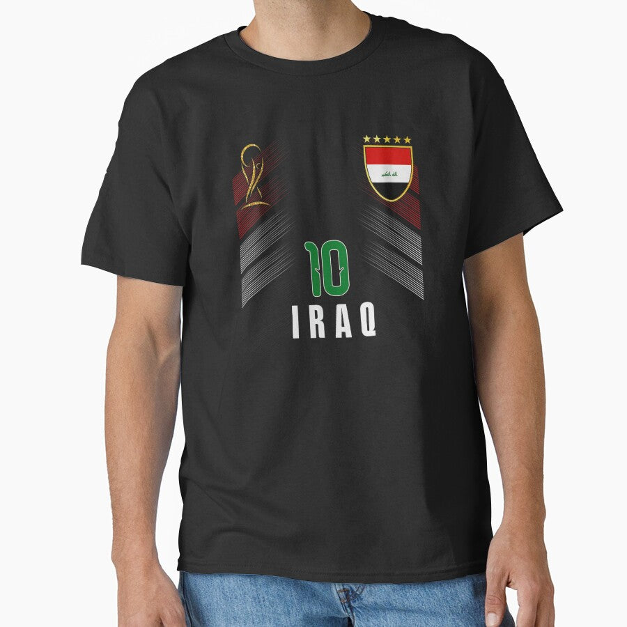 Iraq Football Jersey Number Ten National Team Soccer Shield World Cup Fan Art by Phil Ben